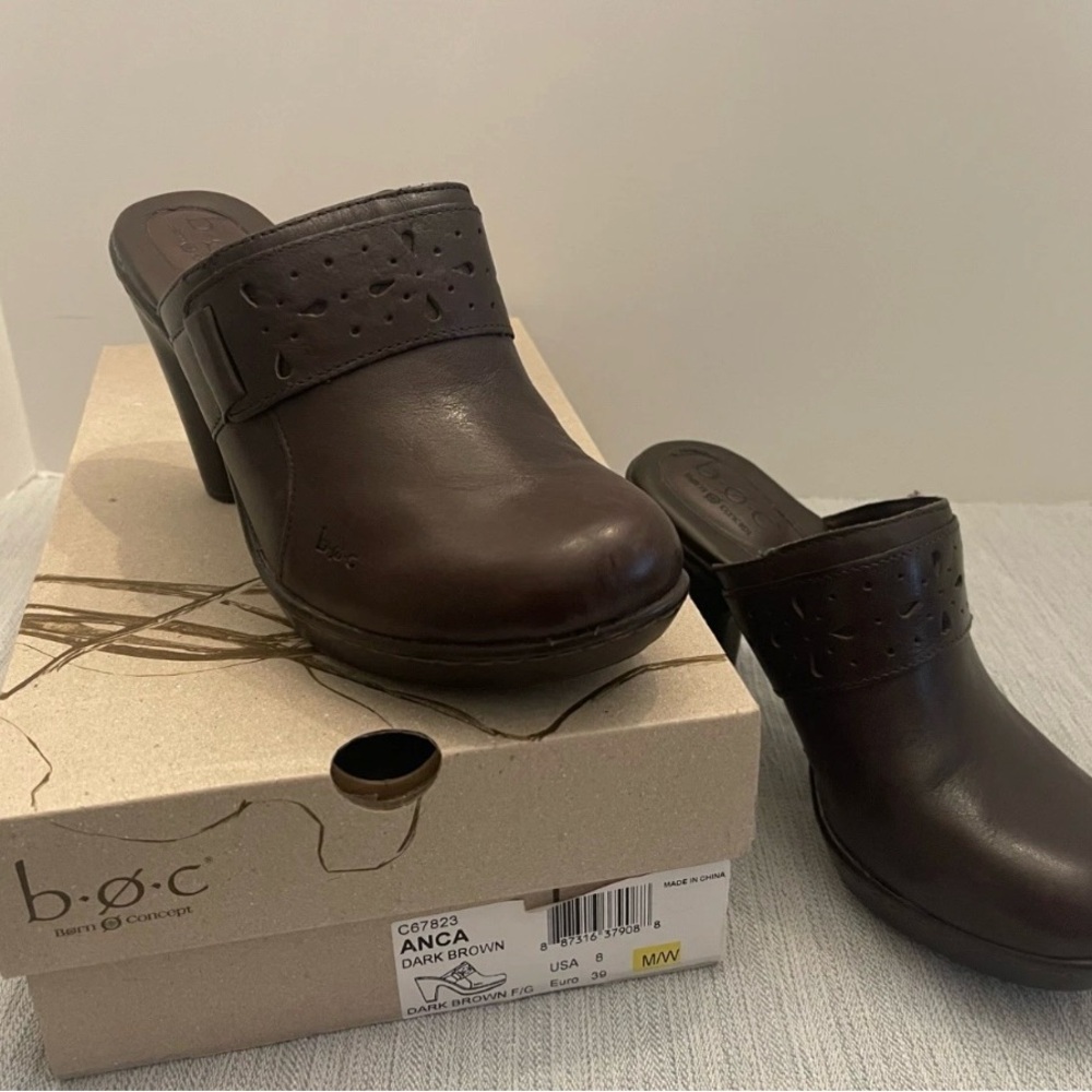 b.o.c. Women's Anca Dark Brown Mules Clogs 8M